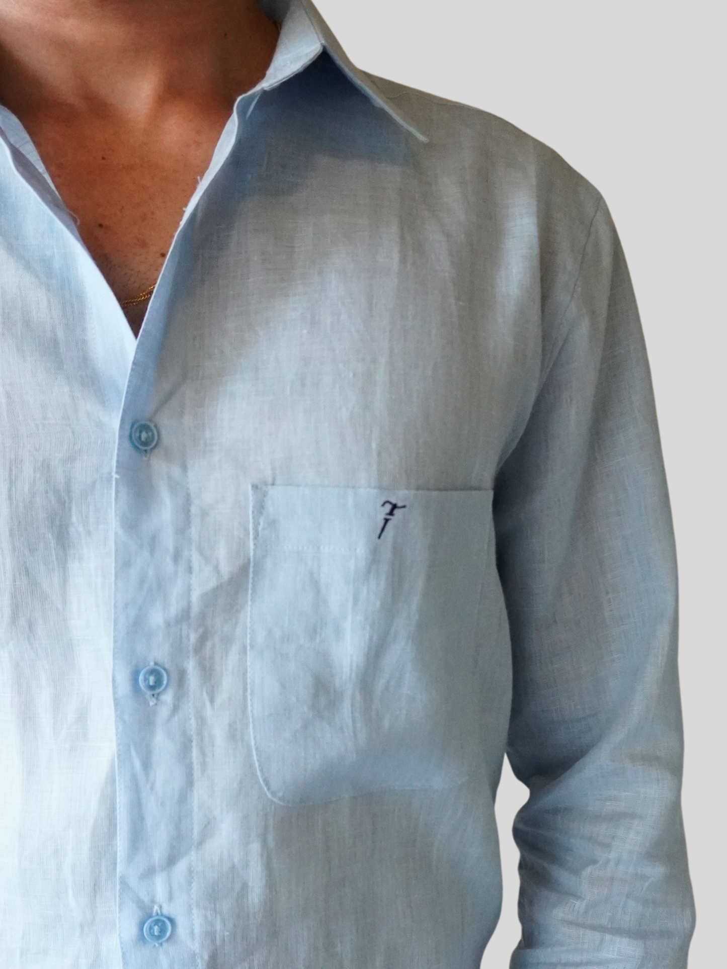 Classic Fit Sky Blue Linen Shirt