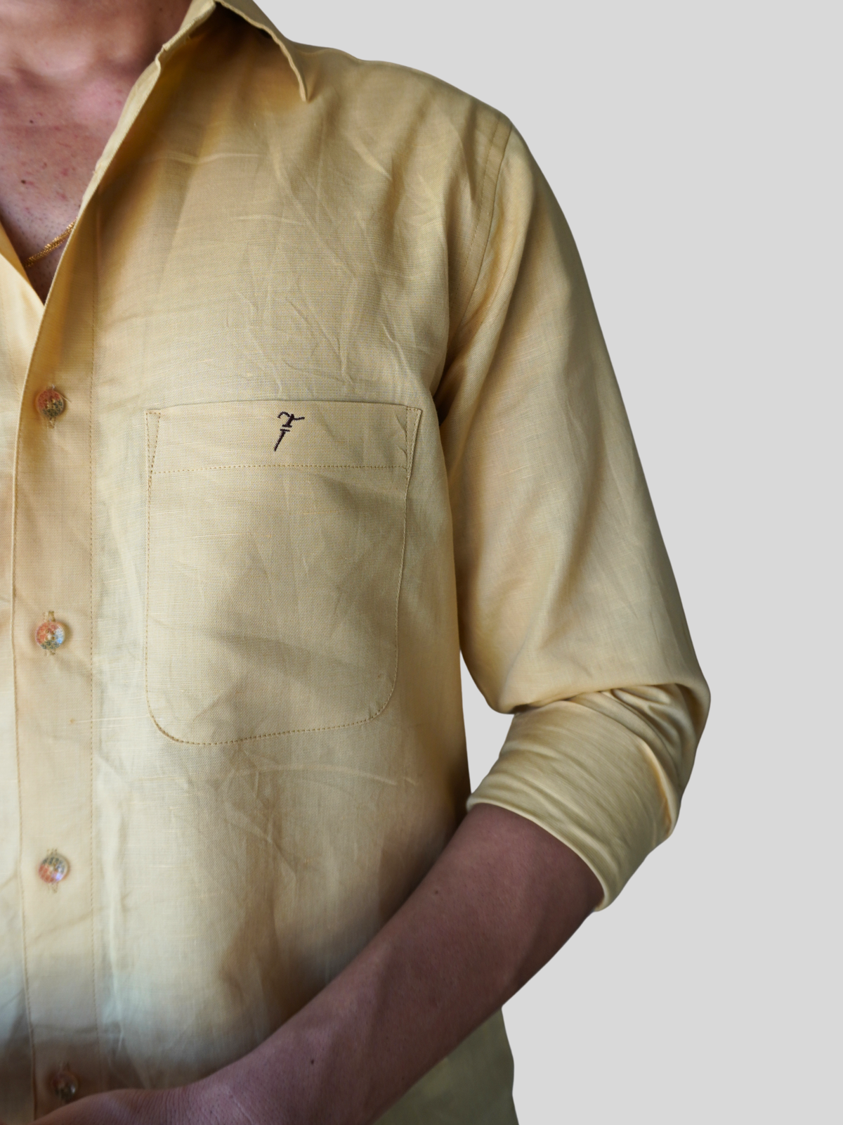 Sand Beige Linen-Blend Shirt
