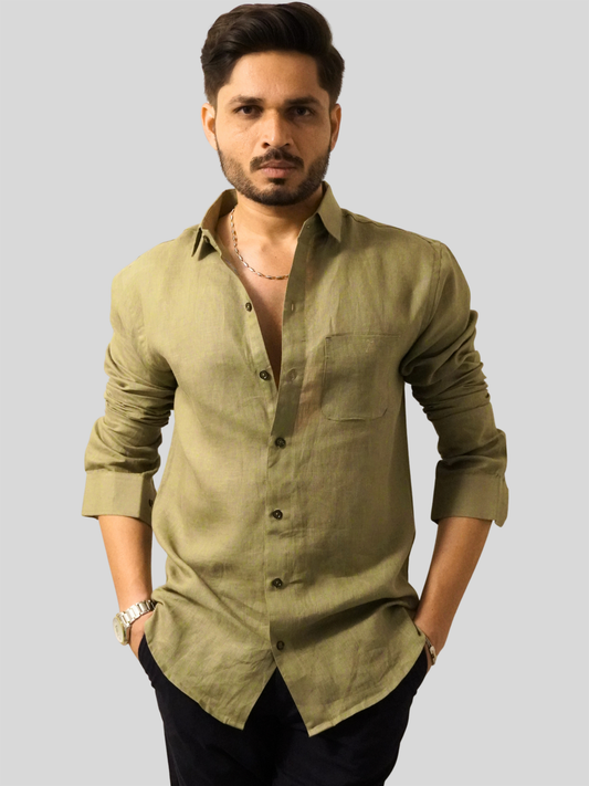 Green Nature Linen Shirt