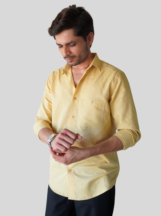 Classic Fit Sand Beige Linen Shirt