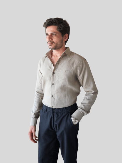 Classic Fit Light Brown Linen Shirt