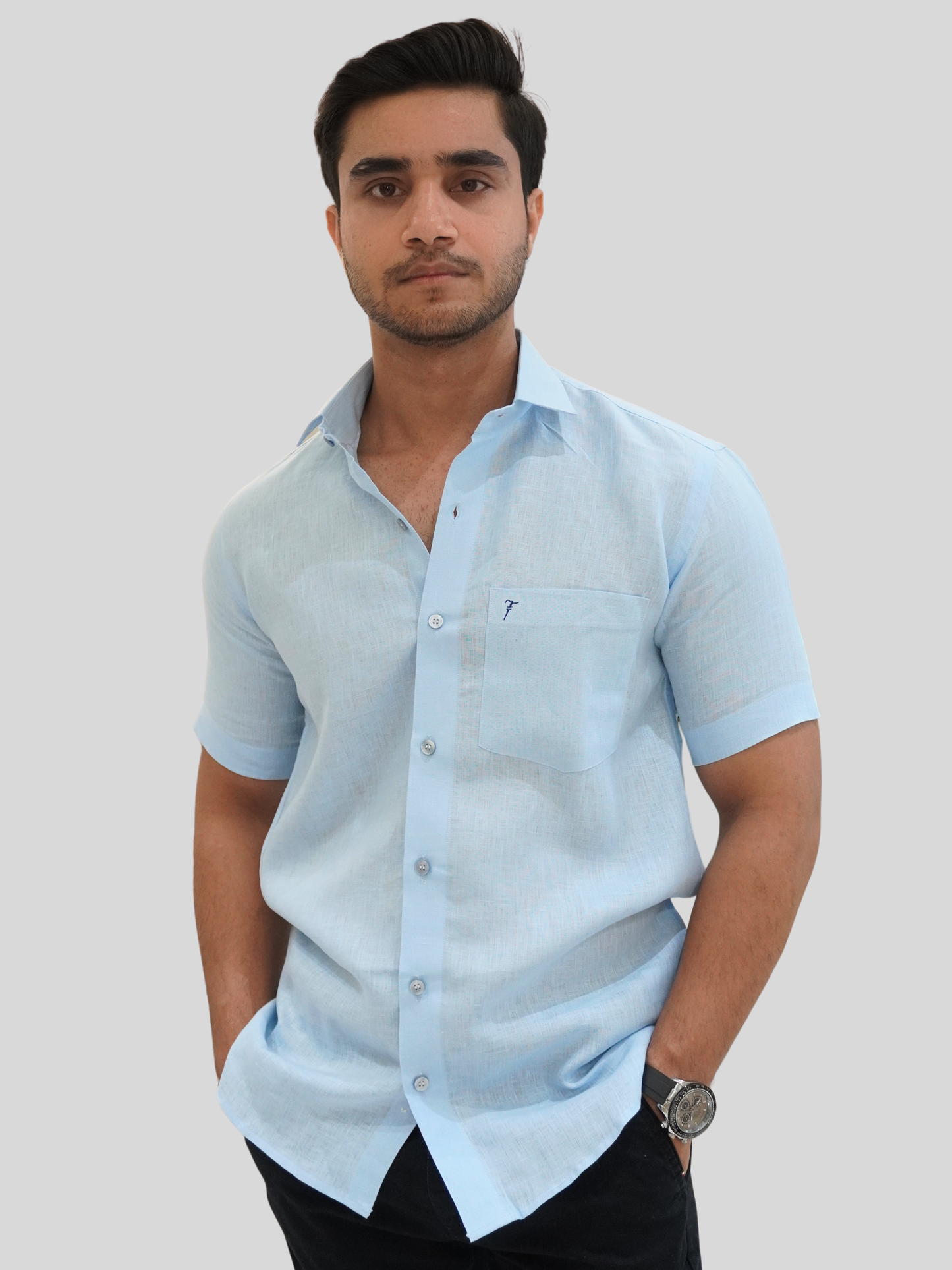 Sky Blue Linen Shirt