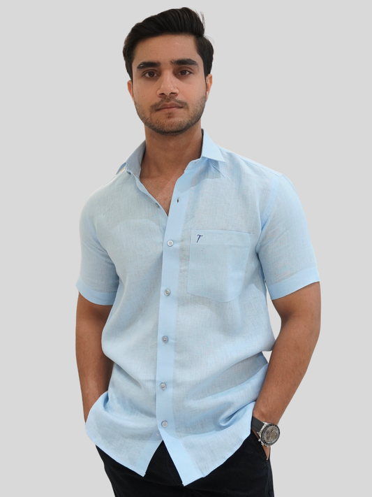 Sky Blue Linen Shirt