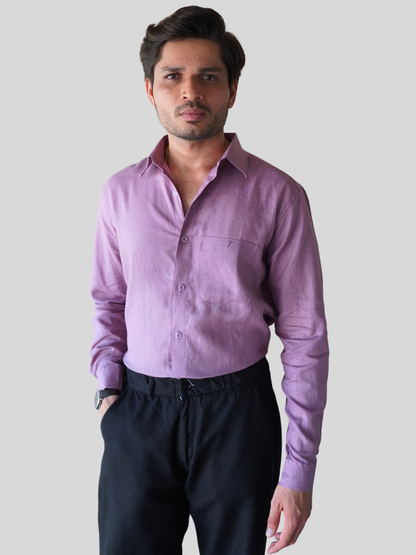 Purple Resort Linen Shirt