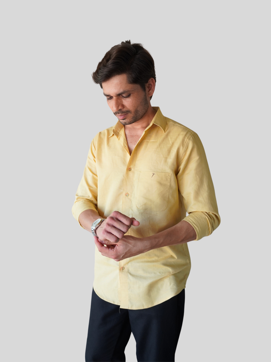 Classic Fit Sand Beige Linen Shirt