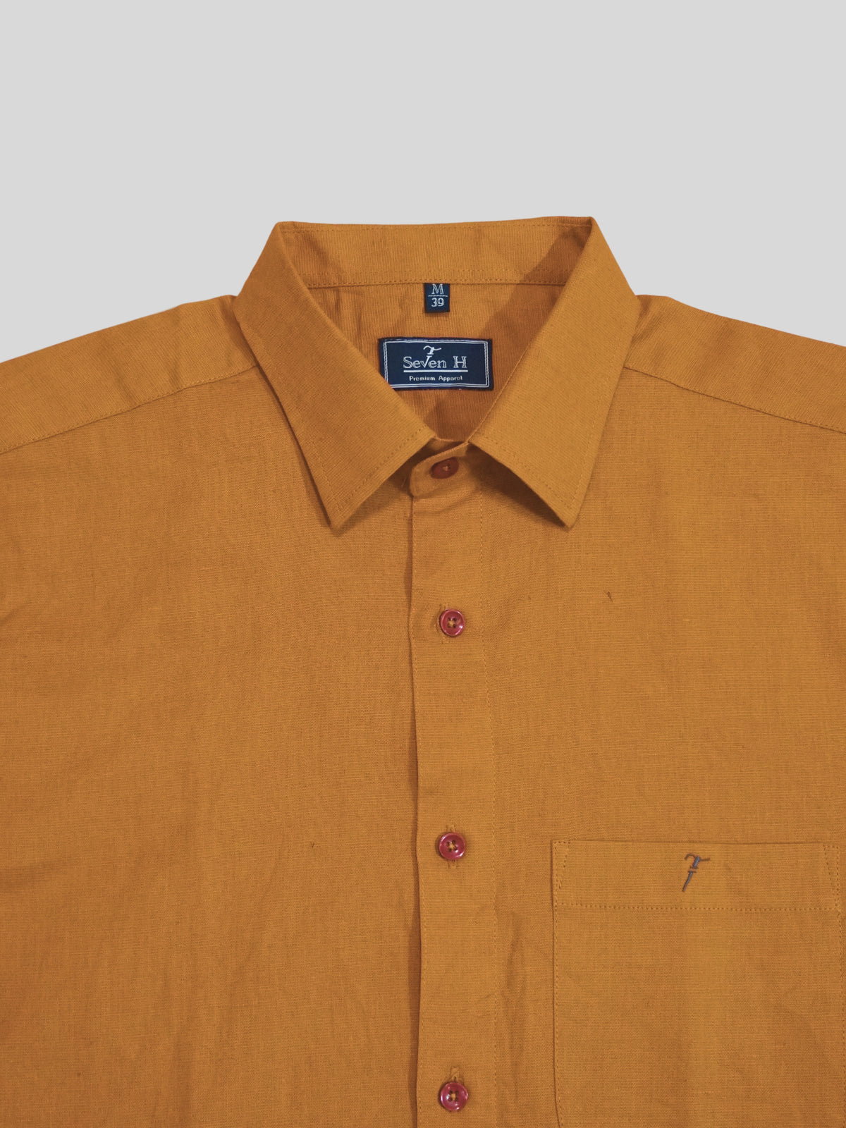 Mustard Yellow Linen-Blend Shirt