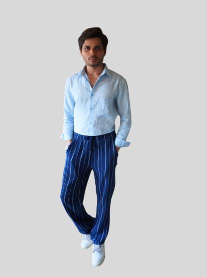 Classic Fit Sky Blue Linen Shirt
