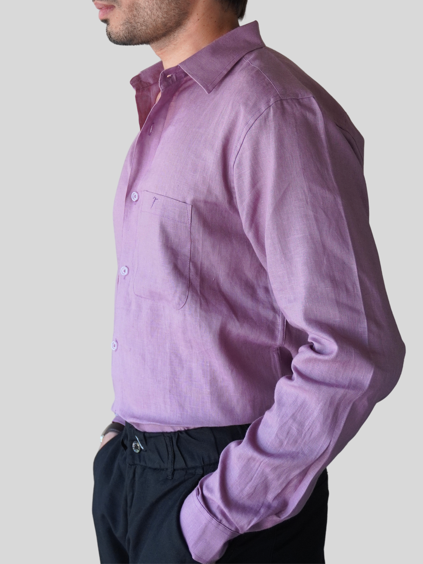 Purple Resort Linen Shirt