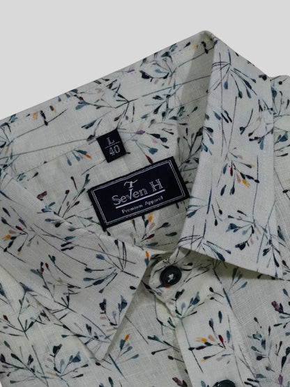 Multicolor Print Linen Shirt