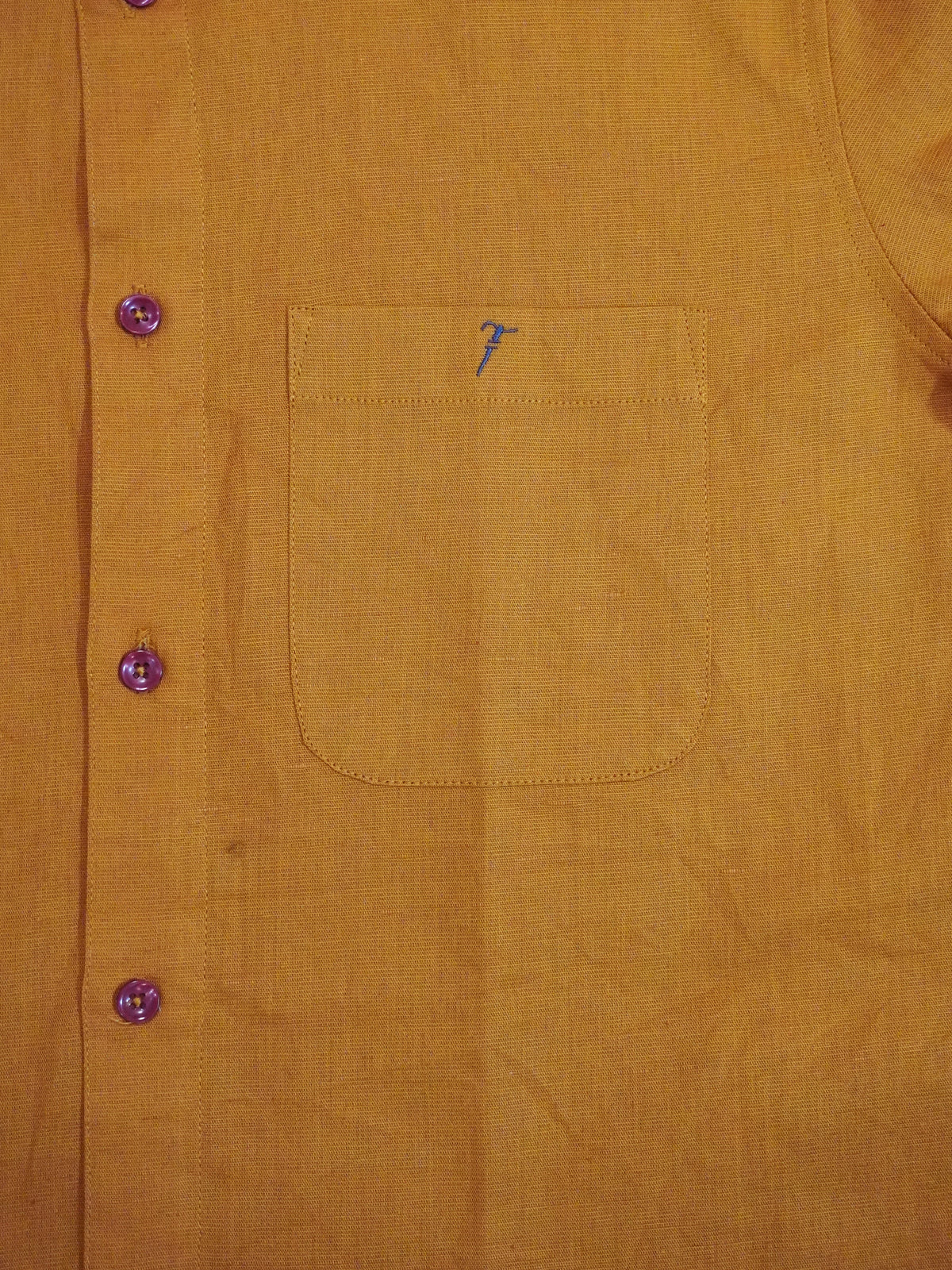 Mustard Yellow Linen-Blend Shirt