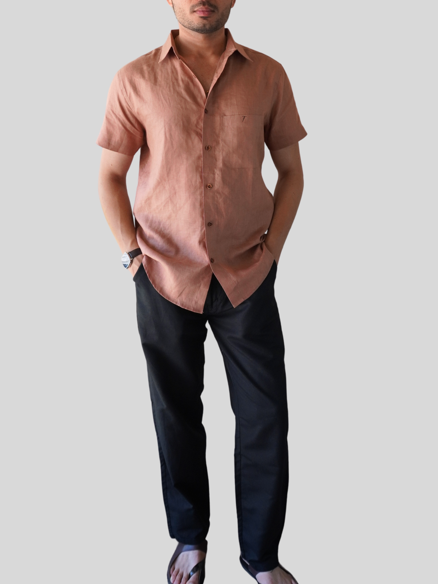 Earthy Brown Linen Shirt