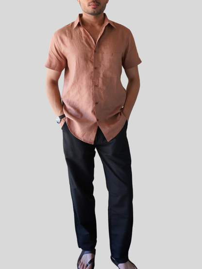 Earthy Brown Linen Shirt