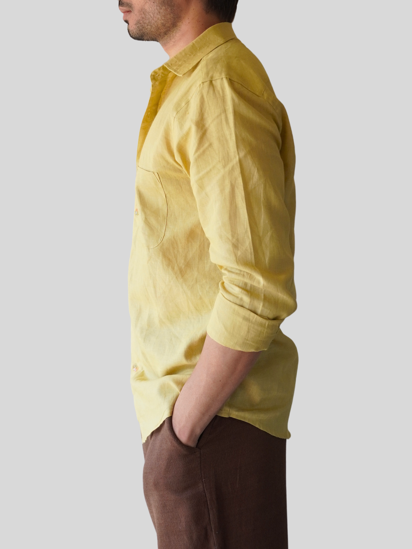 Olive Khaki Linen Shirt