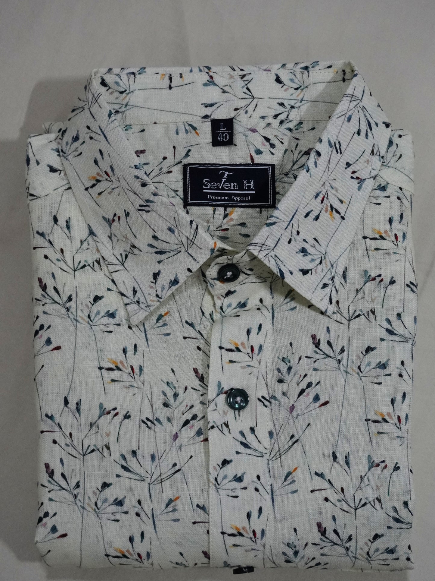 Multicolor Print Linen Shirt