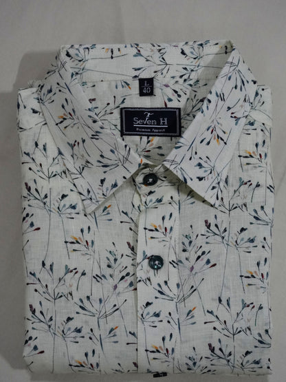 Multicolor Print Linen Shirt
