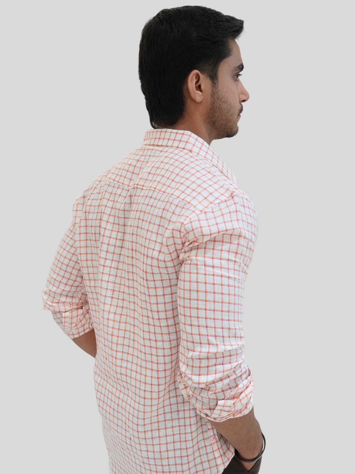 White Checked Linen Shirt