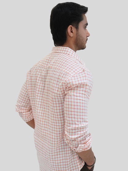 White Checked Linen Shirt