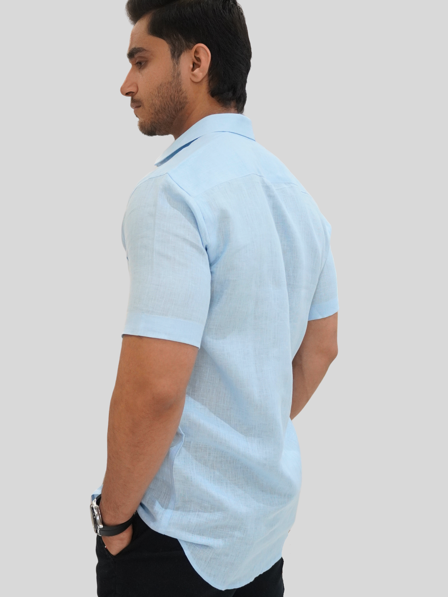 Sky Blue Linen Shirt