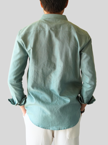 Teal Green Linen Shirt