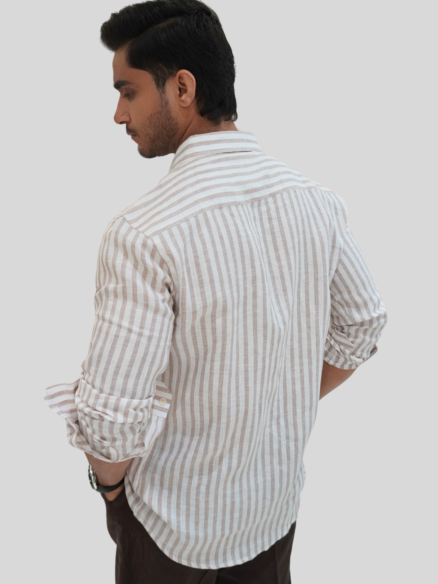 Milky Riviera Striped Linen Shirt