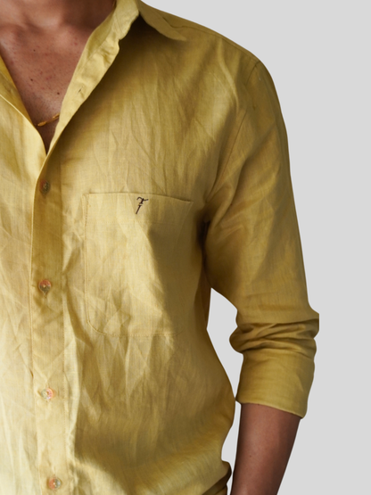Olive Khaki Linen Shirt