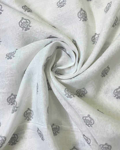 White Heritage Jacquard Linen Shirt