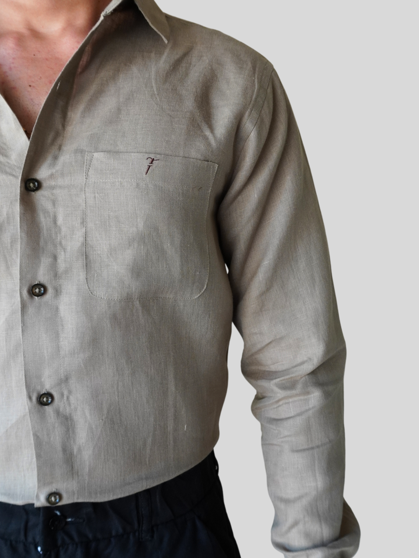 Classic Fit Light Brown Linen Shirt