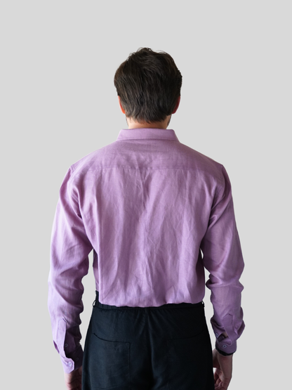Classic Fit Purple Linen Shirt