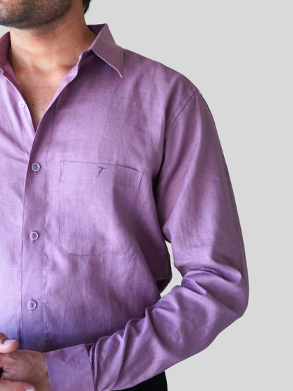 Purple Resort Linen Shirt