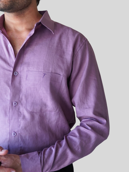 Classic Fit Purple Linen Shirt