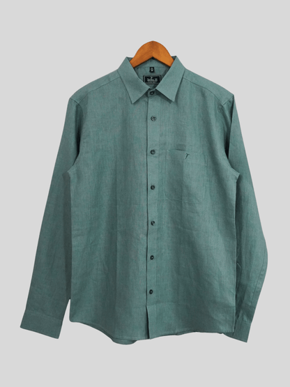 Teal Green Linen Shirt