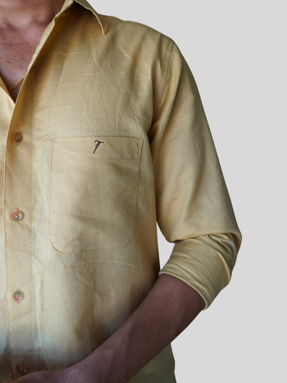 Classic Fit Sand Beige Linen Shirt