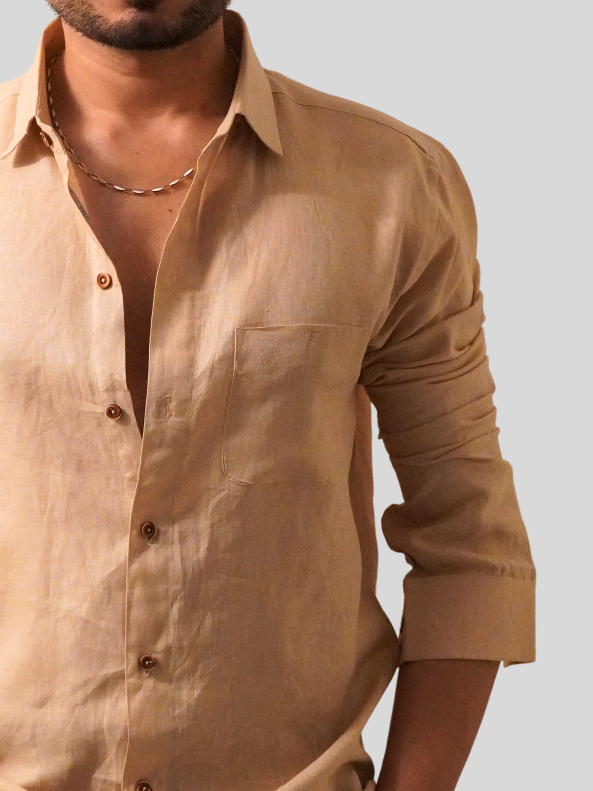 Beige Heritage Linen Shirt