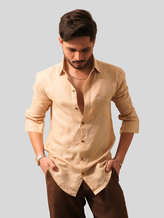 Beige Heritage Linen Shirt