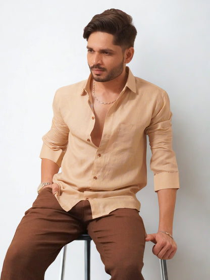 Beige Heritage Linen Shirt
