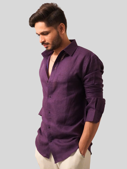 Dark Purple Linen Shirt