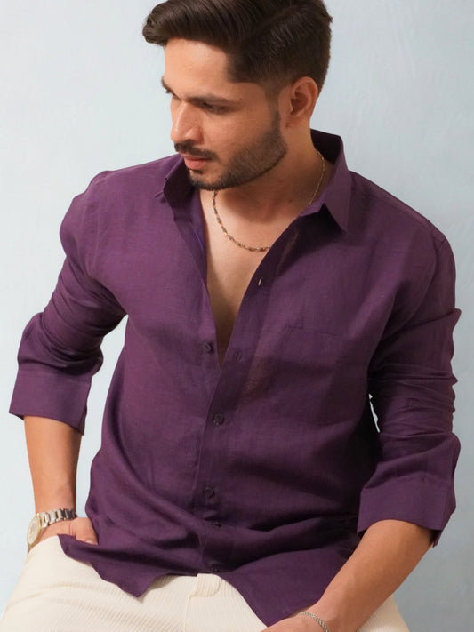 Dark Purple Linen Shirt