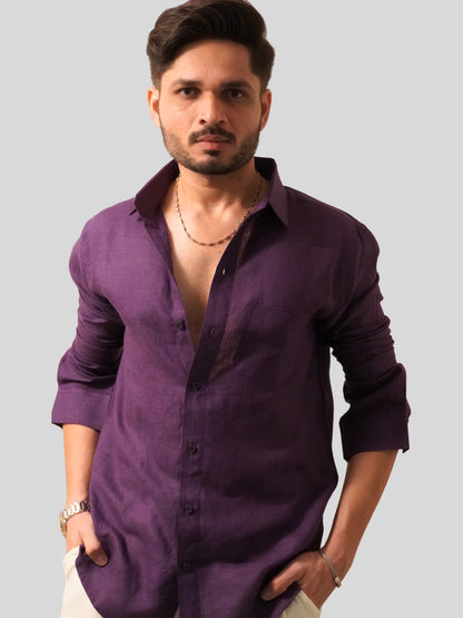 Dark Purple Linen Shirt