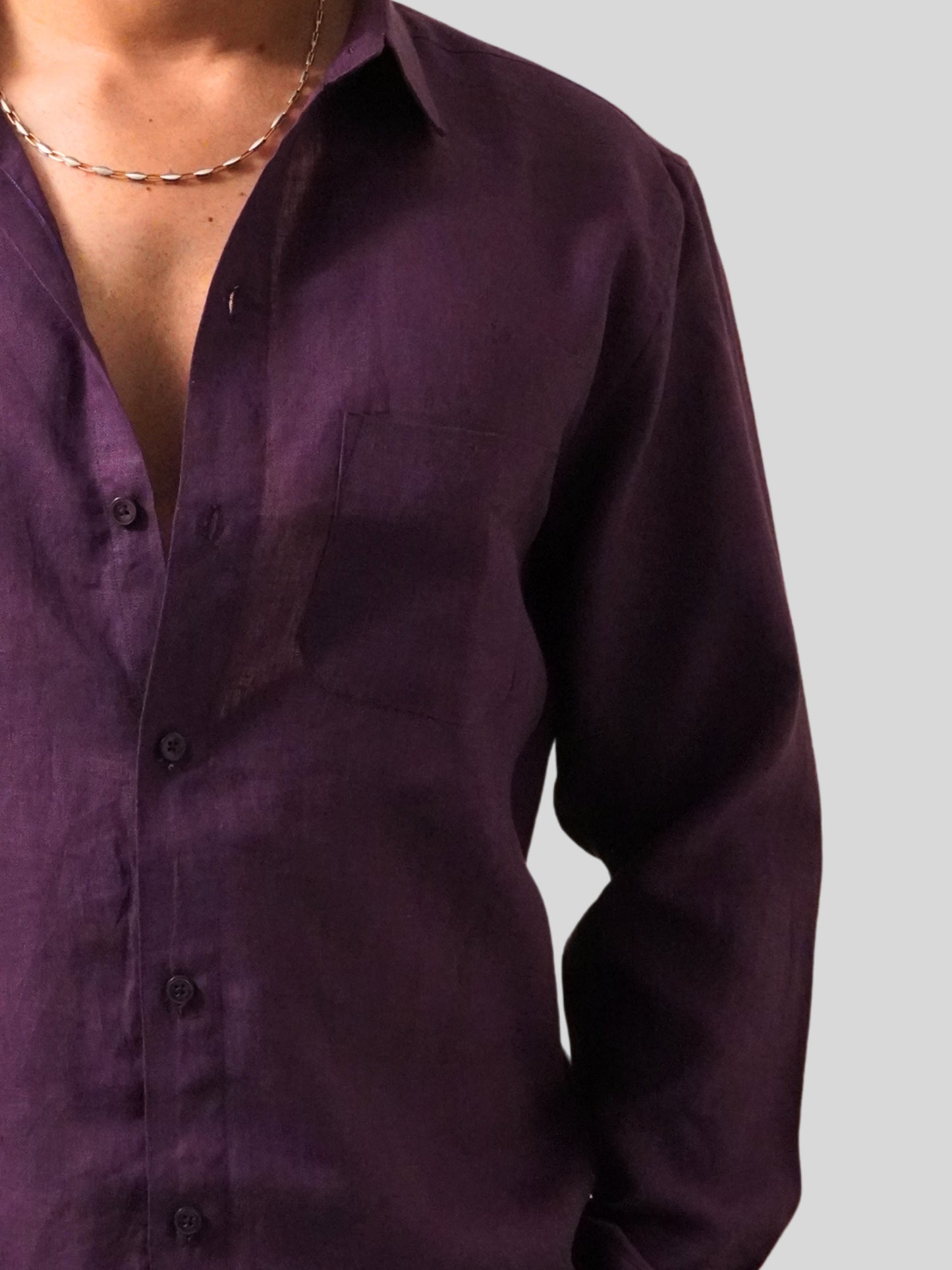 Dark Purple Linen Shirt