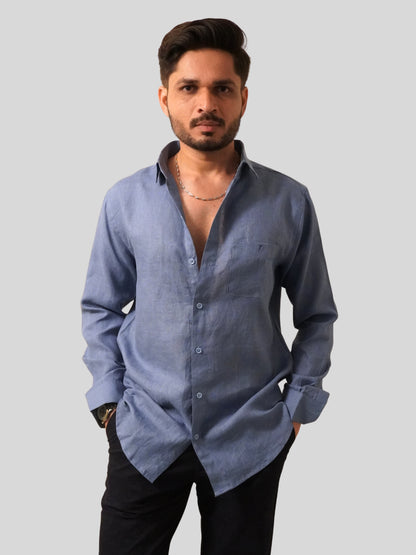 Classic Fit Light Blue Linen Shirt
