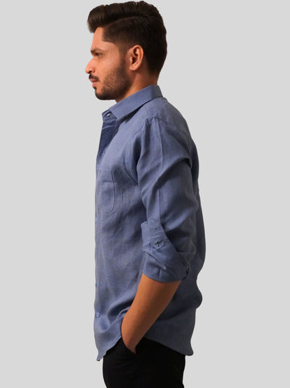 Classic Fit Light Blue Linen Shirt