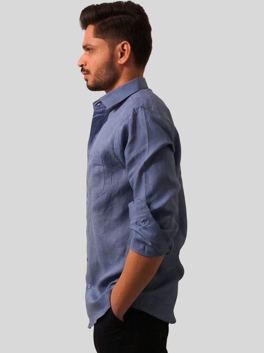Classic Fit Light Blue Linen Shirt