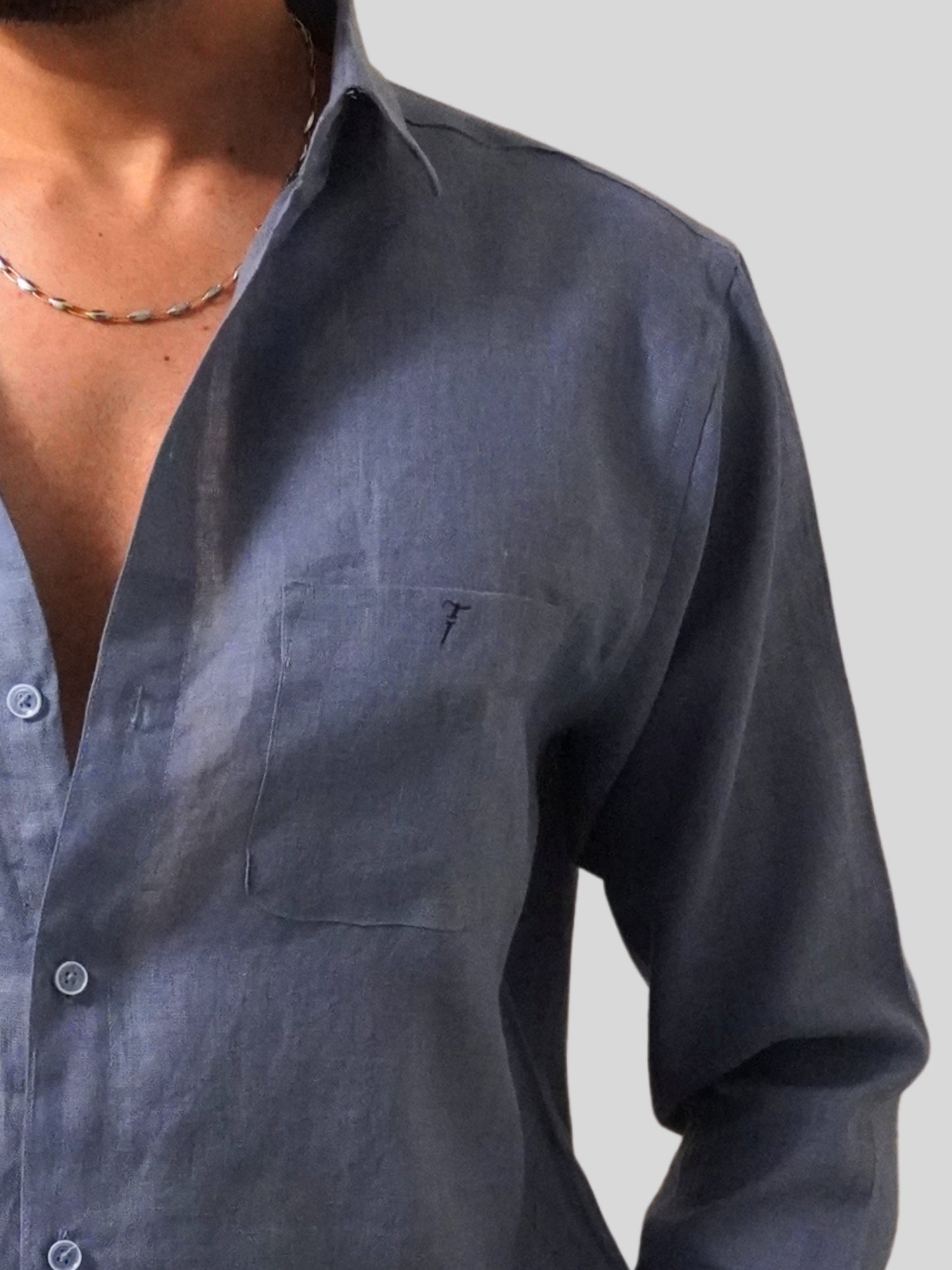 Classic Fit Light Blue Linen Shirt