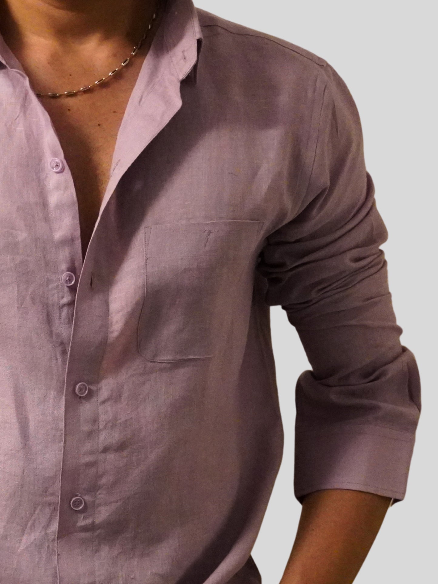 Classic Fit Light Purple Linen Shirt