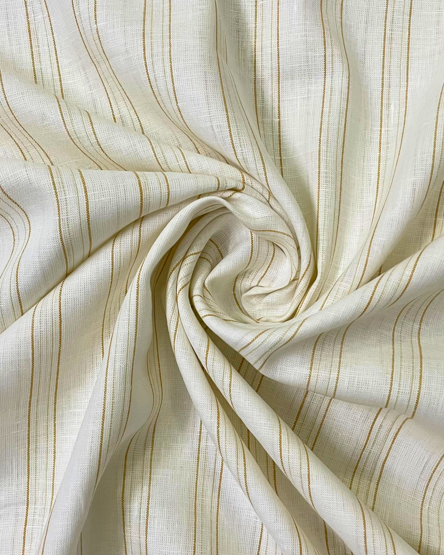 Classic Fit Off-White Striped Linen Shirt