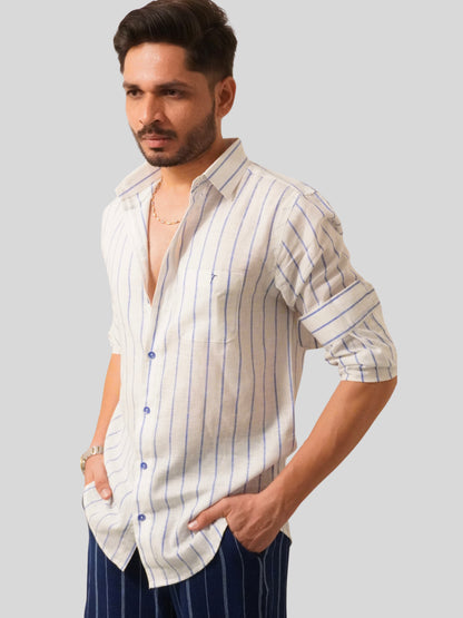 White Striped Linen Shirt