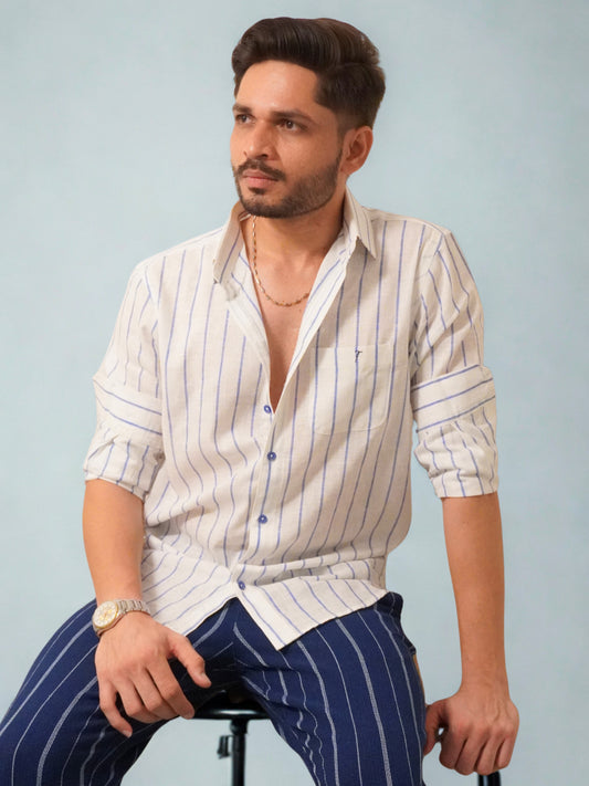White Striped Linen Shirt