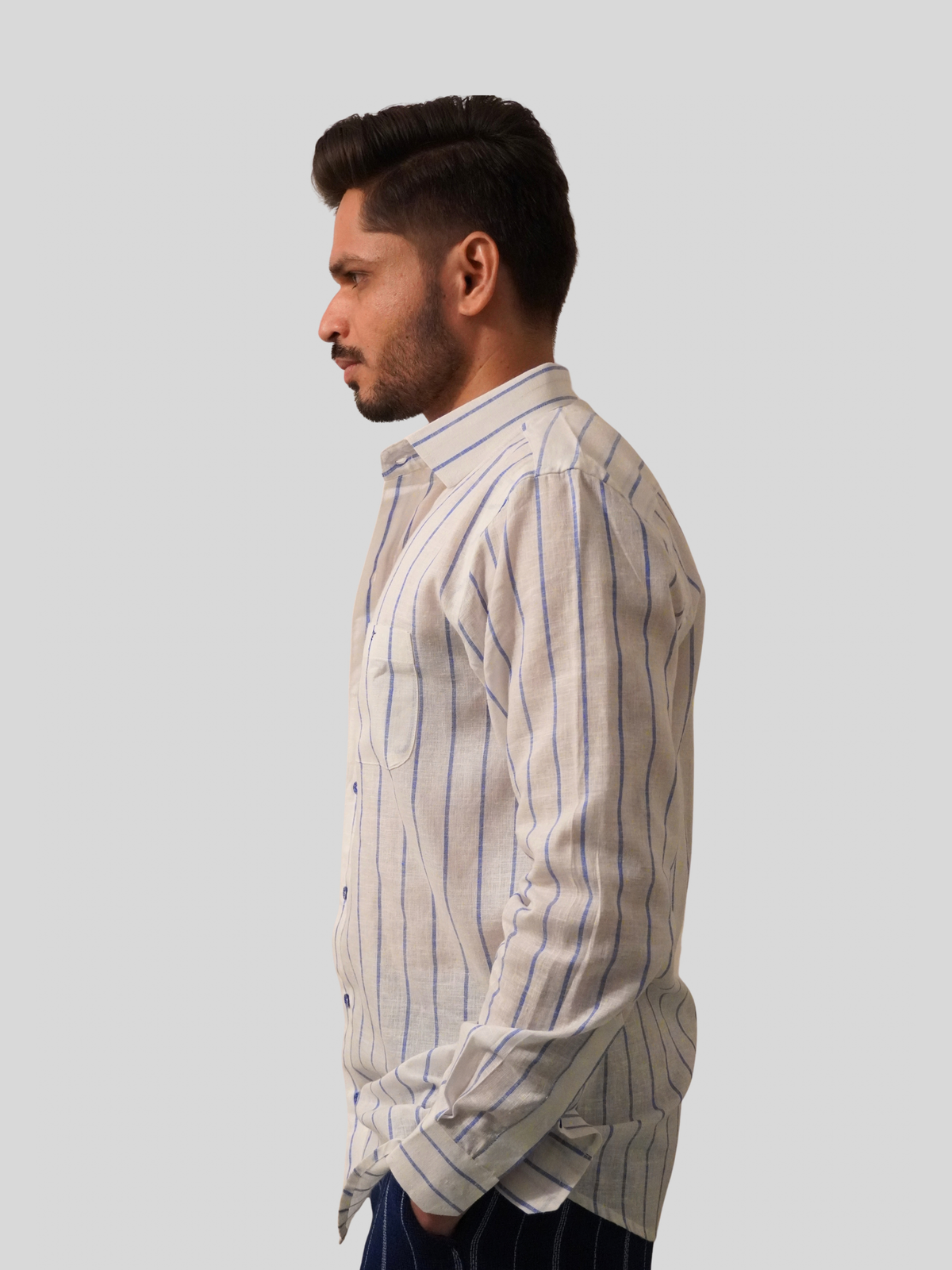 White Striped Linen Shirt